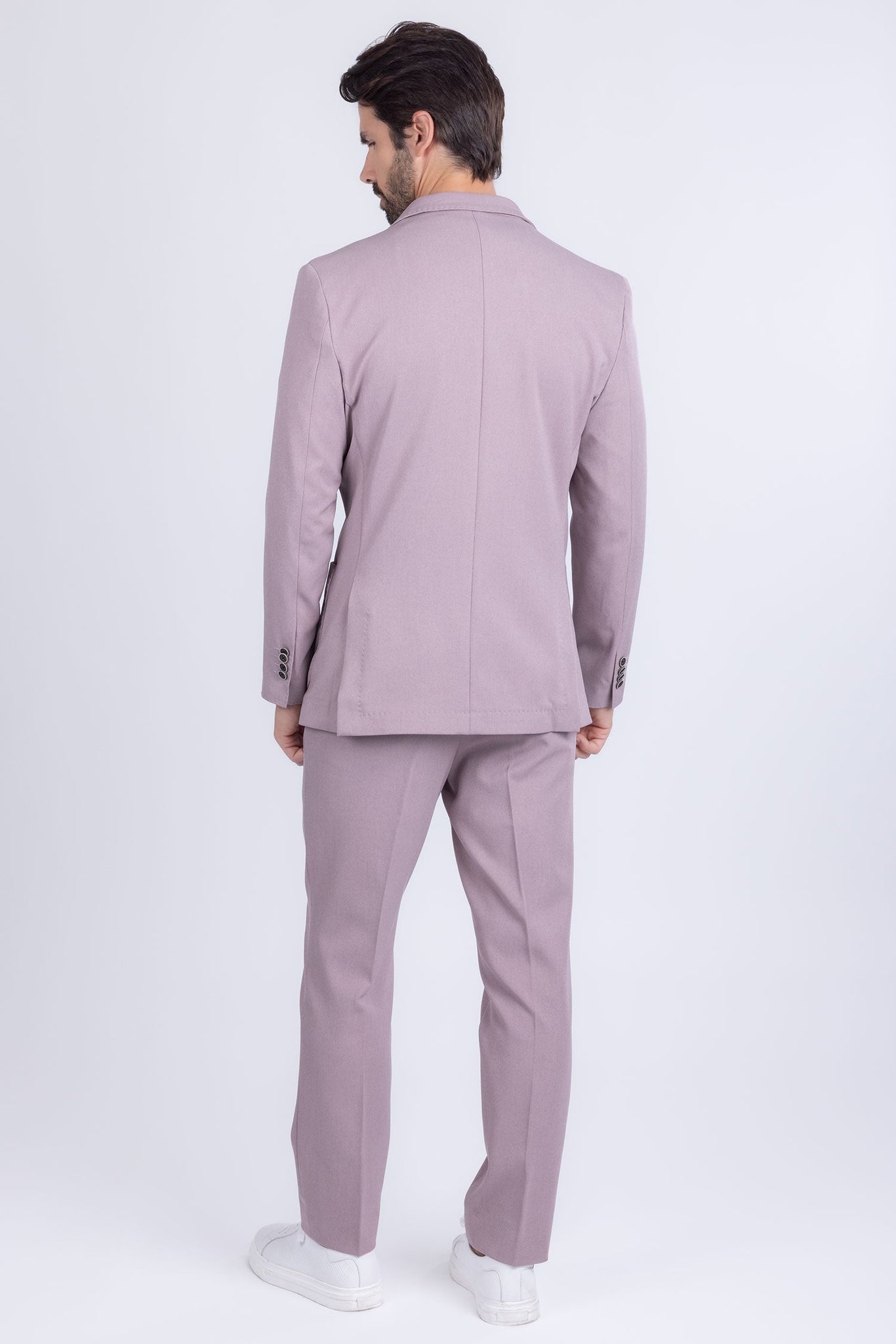 Barabas Wholesale Men's Matte Geometric Slim Fit Pattern Notch Lapel Suit 5SU43 Iris