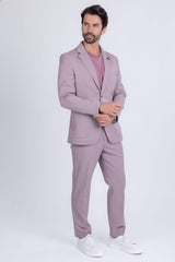 Barabas Wholesale Men's Matte Geometric Slim Fit Pattern Notch Lapel Suit 5SU43 Iris