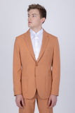 Barabas Wholesale Men's Matte Geometric Slim Fit Pattern Notch Lapel Suit 5SU43 Orange