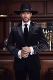 Barabaas Wholesale Men's Velvet Luxury Formal Wear Peak Lapel Suit 5SU51 Black