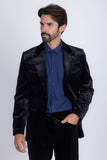 Barabas Wholesale Men's Velvet Luxury Formal Wear Peak Lapel Suit 5SU51 Black