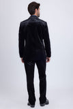 Barabaas Wholesale Men's Velvet Luxury Formal Wear Peak Lapel Suit 5SU51 Black