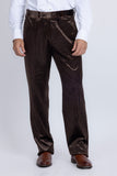 Barabas Wholesale Men's Striped Double Breast Velvet Peak Lapel Suit 5SU52 Brown