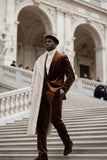 Barabas Wholesale Men's Velvet Striped Pattern Shawl Lapel Suit 5SU53 Brown