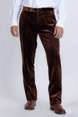 Barabas Wholesale Men's Velvet Striped Pattern Shawl Lapel Suit 5SU53 Coffee