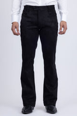Barabas Men's Velvet Stretch Flare Casual Bell Bottom Pants 5WP01 Black