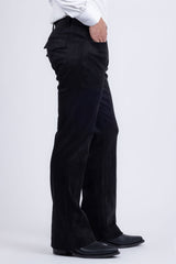 Barabas Wholesale Men's Velvet Stretch Flare Casual Bell Bottom Pants 5WP01 Black
