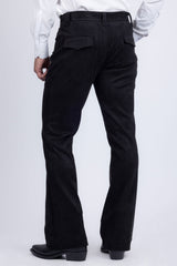 Barabas Wholesale Men's Velvet Stretch Flare Casual Bell Bottom Pants 5WP01 Black