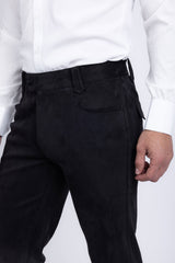 Barabas Men's Velvet Stretch Flare Casual Bell Bottom Pants 5WP01 Black