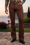 Barabas Wholesale Men's Velvet Stretch Flare Casual Bell Bottom Pants 5WP01 Coffee