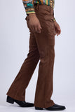 Barabas Wholesale Men's Velvet Stretch Flare Casual Bell Bottom Pants 5WP01 Coffee