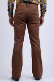 Barabas Wholesale Men's Velvet Stretch Flare Casual Bell Bottom Pants 5WP01 Coffee