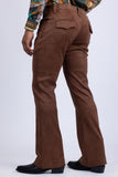 Barabas Wholesale Men's Velvet Stretch Flare Casual Bell Bottom Pants 5WP01 Coffee