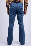 Barabas Wholesale Men's Velvet Stretch Flare Casual Bell Bottom Pants 5WP01 Navy