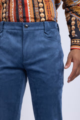 Barabas Men's Velvet Stretch Flare Casual Bell Bottom Pants 5WP01 Navy