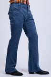 Barabas Men's Velvet Stretch Flare Casual Bell Bottom Pants 5WP01 Navy