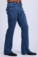 Barabas Wholesale Men's Velvet Stretch Flare Casual Bell Bottom Pants 5WP01 Navy