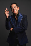 Barabas Wholesale Men's Rhinestone Peak Lapel Luxury Blazer 2EBL3 Navy