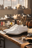 Barabas Wholesale Men's Shiny Solid Lace-up Leather Loafer Dress Shoes 5SH05 White