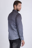 Barabas Wholesale Men's Geometric Rope Strand Stretch Long Sleeve Shirts 6B01 Grey