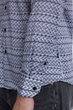 Barabas Wholesale Men's Geometric Rope Strand Stretch Long Sleeve Shirts 6B01 Grey