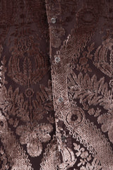 Barabas Wholesale Men's See Through Floral Embroidered Baroque Shirt 6B02 Rust