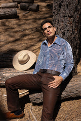 Barabas Wholesale Men's See Through Floral Embroidered Baroque Shirt 6B02 Windsurfer