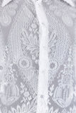 Barabas Wholesale Men's See Through Floral Embroidered Baroque Shirt 6B02 White