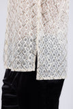 Men's See-Through Sequins Geometric Long-Sleeve Shirt Barabas Wholesale 6B07 #Color_Whisper White