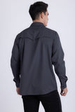 Barabas Wholesale Men's Western Casual Solid Stretch Long Sleeve Shirt 6B12 Charcoal