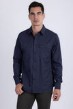 Barabas Wholesale Men's Western Casual Solid Stretch Long Sleeve Shirt 6B12 Estate Blue
