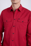 Barabas Wholesale Men's Western Casual Solid Stretch Long Sleeve Shirt 6B12 Red