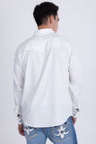 Barabas Wholesale Men's Western Casual Solid Stretch Long Sleeve Shirt 6B12 White