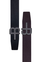 Barabas Wholesale Men's Logo Buckle Reversible Leather Belt 6BK01 Black Brown Black