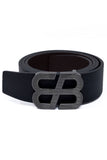 Barabas Wholesale Men's Double B Logo Push-Pin Buckle Leather Belt 6BK02 Black