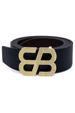 Barabas Wholesale Men's Double B Logo Push-Pin Buckle Leather Belt 6BK02 Gold
