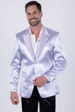 Barabas Wholesale Men's Shiny Metallic Striped Notch Wide Lapel Blazer 6BL05 Lavender