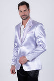 Barabas Wholesale Men's Shiny Metallic Striped Notch Wide Lapel Blazer 6BL05 Lilac