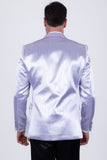 Barabas Wholesale Men's Shiny Metallic Striped Notch Wide Lapel Blazer 6BL05 Lavender