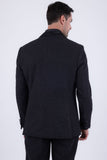 Barabas Wholesale Men's Glitter Shine Contrasting Shawl Lapel Blazer 6BL07 Black 