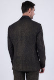 Barabas Wholesale Men's Glitter Shine Contrasting Shawl Lapel Blazer 6BL07 Black Gold