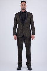 Barabas Men's Glitter Shine Casual Dress Pants 6BL07 Black Gold