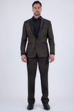Barabas Men's Glitter Shine Casual Dress Pants 6BL07 Black Gold