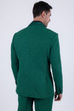 Barabas Wholesale Men's Glitter Shine Contrasting Shawl Lapel Blazer 6BL07 Green