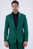 Barabas Wholesale Men's Glitter Shine Contrasting Shawl Lapel Blazer 6BL07 Green