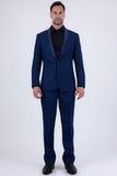 Barabas Men's Glitter Shine Casual Dress Pants 6BL07 Blue