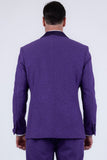 Barabas Wholesale Men's Glitter Shine Contrasting Shawl Lapel Blazer 6BL07 Purple
