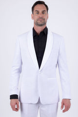 Barabas Wholesale Men's Glitter Shine Contrasting Shawl Lapel Blazer 6BL07 Black White