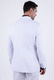Barabas Wholesale Men's Glitter Shine Contrasting Shawl Lapel Blazer 6BL07 White