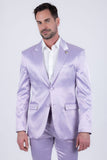 Barabas Wholesale Men's Solid Color Satin Metallic Peak Lapel Blazer 6BL1010 Purple